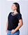 Tshirt Feminina Decote Redondo Preta Alessa - Imagem 4