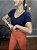 Tshirt Feminina Decote V Marinho Donata - Imagem 4