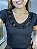 Tshirt Feminina Decote V Preto Samira - Imagem 1