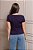 Tshirt Feminina Decote V Azul Marinho Gabriela - Imagem 5