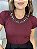 Tshirt Feminina Decote Redondo Vinho Nicoly - Imagem 1