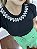 Tshirt Feminina Decote Redondo Preta Rebeca - Imagem 1