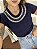 Tshirt Feminina Decote Redondo Azul Marinho Anabella - Imagem 2