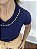 Tshirt Feminina Decote Redondo Azul Marinho Manu - Imagem 2