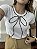 Tshirt Feminina Decote Redondo Branca Laço Tatá - Imagem 1
