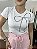 Tshirt Feminina Redondo Branca Laço Strass - Imagem 3
