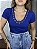 Tshirt Feminina Decote V Azul Mandy - Imagem 1