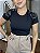 Tshirt Feminina Decote Redondo Preta Verena - Imagem 2
