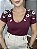 Tshirt Feminina Decote V Vinho Classy - Imagem 1