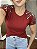 Tshirt Feminina Decote Redondo Vermelha Camélia - Imagem 2