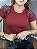 Tshirt Feminina Decote Redondo Vermelha Loren - Imagem 2