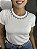 Tshirt Feminima Decote Redondo Off White Carmem - Imagem 1
