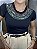 Tshirt Feminina Decote Redondo Preta Agatha - Imagem 1