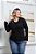 Blusa Manga Longa Decote Redondo Preta Samira - Imagem 4
