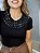 Tshirt Feminina Decote Redondo Preto Donatella - Imagem 3