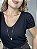 Tshirt Feminina Decote V Preta Rhanna - Imagem 3