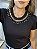Tshirt Feminina Decote Redondo Preta Monique - Imagem 3