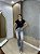 Tshirt Feminina Decote Redondo Preta Laço Strass - Imagem 3