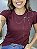 Tshirt Feminina Decote Redondo Vinho Laço Strass - Imagem 1