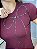 Tshirt Feminina Decote Redondo Vinho Laço Strass - Imagem 3