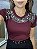 Tshirt Feminina Decote Redondo Vinho Nadia - Imagem 1
