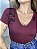Tshirt Feminina Decote V Vinho Ingrid - Imagem 3