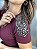Tshirt Feminina Decote V Vinho Aline - Imagem 1
