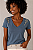 Tshirt Feminina Decote V Azul Jeans Sarah - Imagem 1