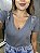 Tshirt Feminina Decote V Azul Jeans Sarah - Imagem 3