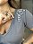 Tshirt Feminina Decote V Azul Jeans Sarah - Imagem 1