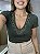 Tshirt Feminina Decote V Verde Queila - Imagem 3