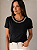 Tshirt Feminina Decote Redondo Preta Dalva - Imagem 1