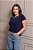Tshirt Feminina Decote Redondo Azul Marinho Ariel - Imagem 4