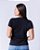 Tshirt Feminina Decote Redondo Preta Diana pérola azul - Imagem 5