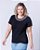 Tshirt Feminina Decote Redondo Preta Maya - Imagem 2