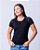 Tshirt Feminina Decote Redondo Preta Camille - Imagem 4