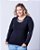 Blusa Manga Longa Decote Redondo Preto Ally - Imagem 1