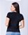 Tshirt Feminina Decote Redondo Preta Thayla chatom preto - Imagem 5