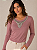 Blusa Manga Longa Decote Redondo Rosé Imperial - Imagem 1