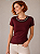 Tshirt Feminina Decote Redondo Vinho Minka - Imagem 2