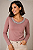 Blusa Feminina Manga Longa Decote Redondo Rosé Minka - Imagem 1