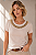 Tshirt Feminina Decote Redondo Renda Colar Âmbar - Imagem 1