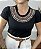 Tshirt Feminina Decote Redondo Preta Kayla - Imagem 1