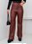 Calça Elegante Couro PU com Lycra Corte Reto - Imagem 7