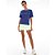 Blusa T-shirt Feminina Skin Fit Com Tule e Silk Azul ALTO GIRO - Imagem 3