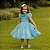 Vestido Infantil de Luxo Organza de Seda Pura Azul - Helena - Imagem 1