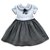 Vestido Infantil Classico Xadrez Branco e Cinza - Alice - Imagem 1