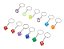 NE10256 - 10256 chaveiro de resina + ferro, 2 cm – Pacote com 12 unidades (Atacado) - Imagem 1