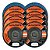 Kit 10 Disco Flap 4.1/2 x 7/8 Grão 80 Zirconado 115mm Para Lixamento Cor Azul Cônico - Imagem 1