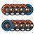 Kit 10 Disco Flap 4.1/2 x 7/8 Grão 80 Zirconado 115mm Para Lixamento Cor Azul - Imagem 1